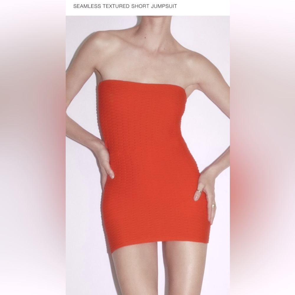 ZARA seamless textured short jumpsuit (NWT)